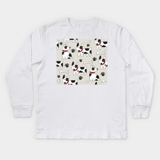 Dogs pattern face mask 2020 - dogs lovers masks - dogs footprint pattern mask Kids Long Sleeve T-Shirt